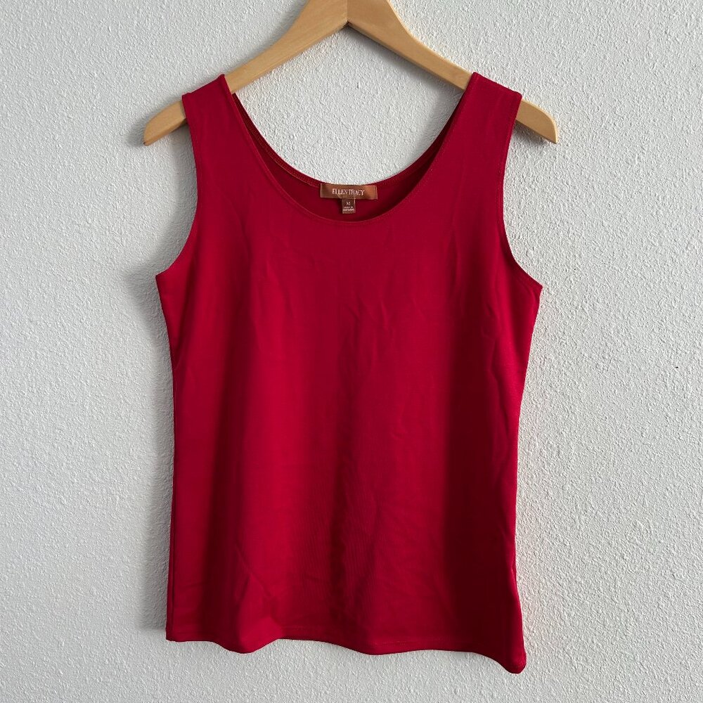 Ellen Tracy Red Medium Tank Top